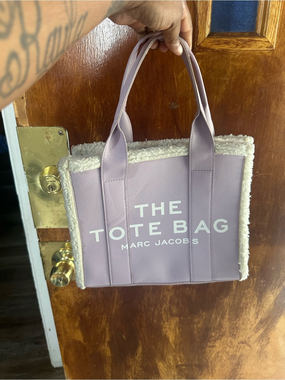 Marc Jacobs Lavender Tote with Sherpa Trim